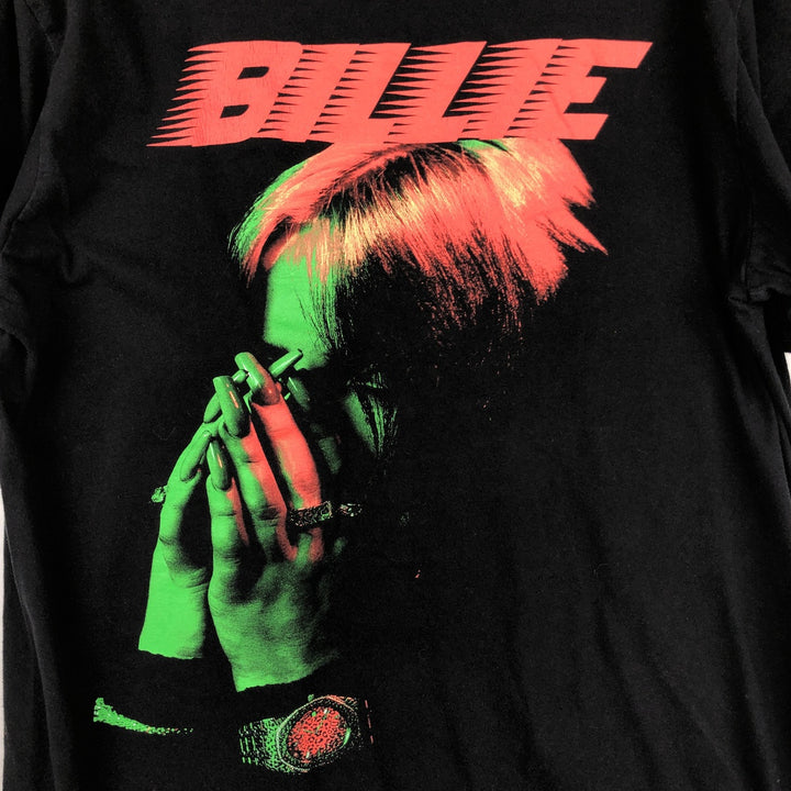 BILLIE EILISH Billie Eilish Band T-shirt Band T Men's L size cotton black type Vintage Second Hand
