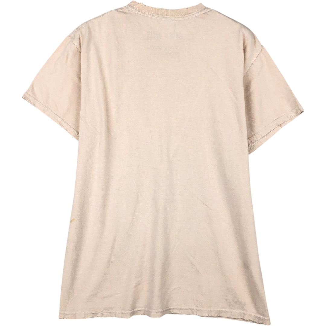 GUNS N' ROSES Skull Pattern Band T-shirt, Men's M size cotton Beige type Vintage Second Hand