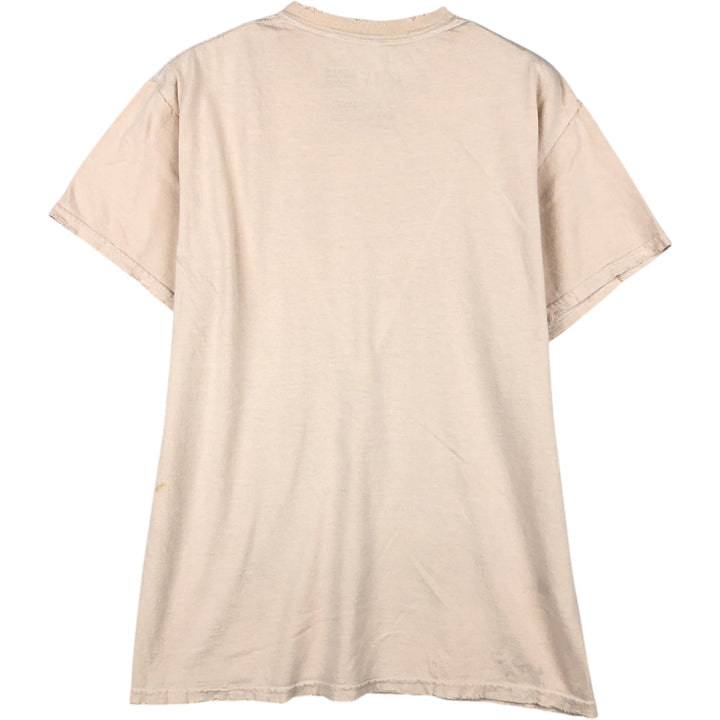 GUNS N' ROSES Skull Pattern Band T-shirt, Men's M size cotton Beige type Vintage Second Hand