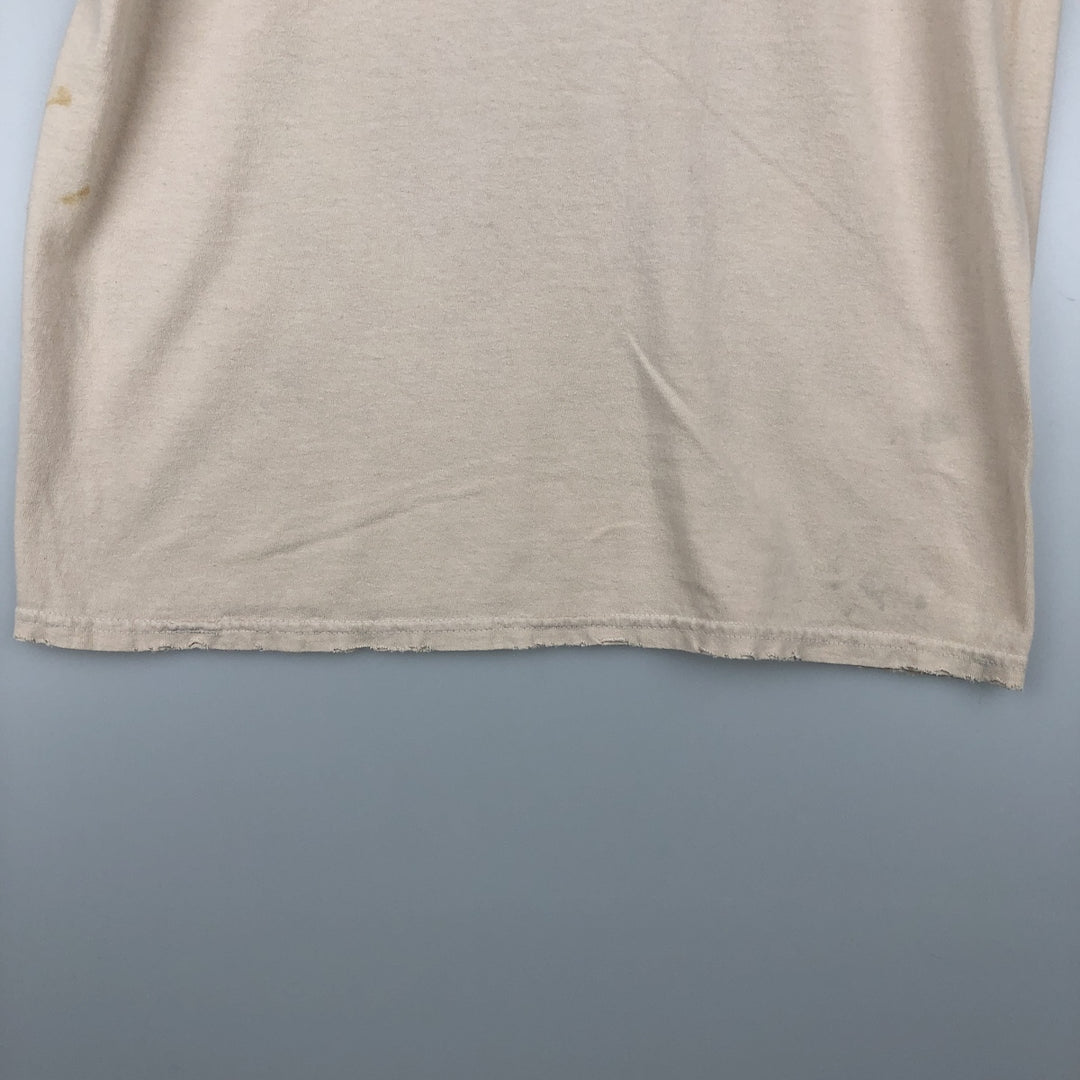 GUNS N' ROSES Skull Pattern Band T-shirt, Men's M size cotton Beige type Vintage Second Hand