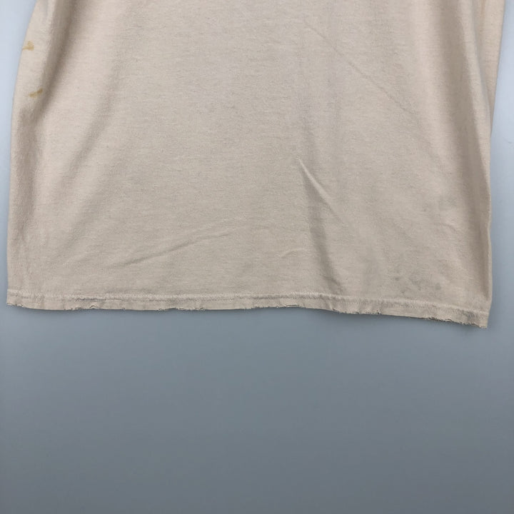 GUNS N' ROSES Skull Pattern Band T-shirt, Men's M size cotton Beige type Vintage Second Hand