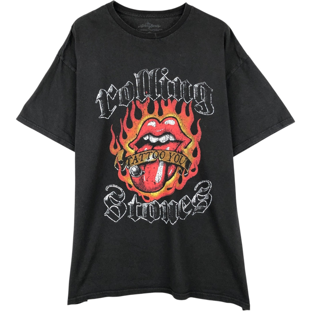 The Rolling Stones Band T-shirt, Men's XL cotton black type Vintage Second Hand