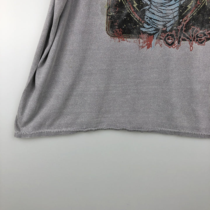 METALLICA Skull Pattern Band T-shirt, Band Tee, Men's XL size unclear gray type Vintage Second Hand