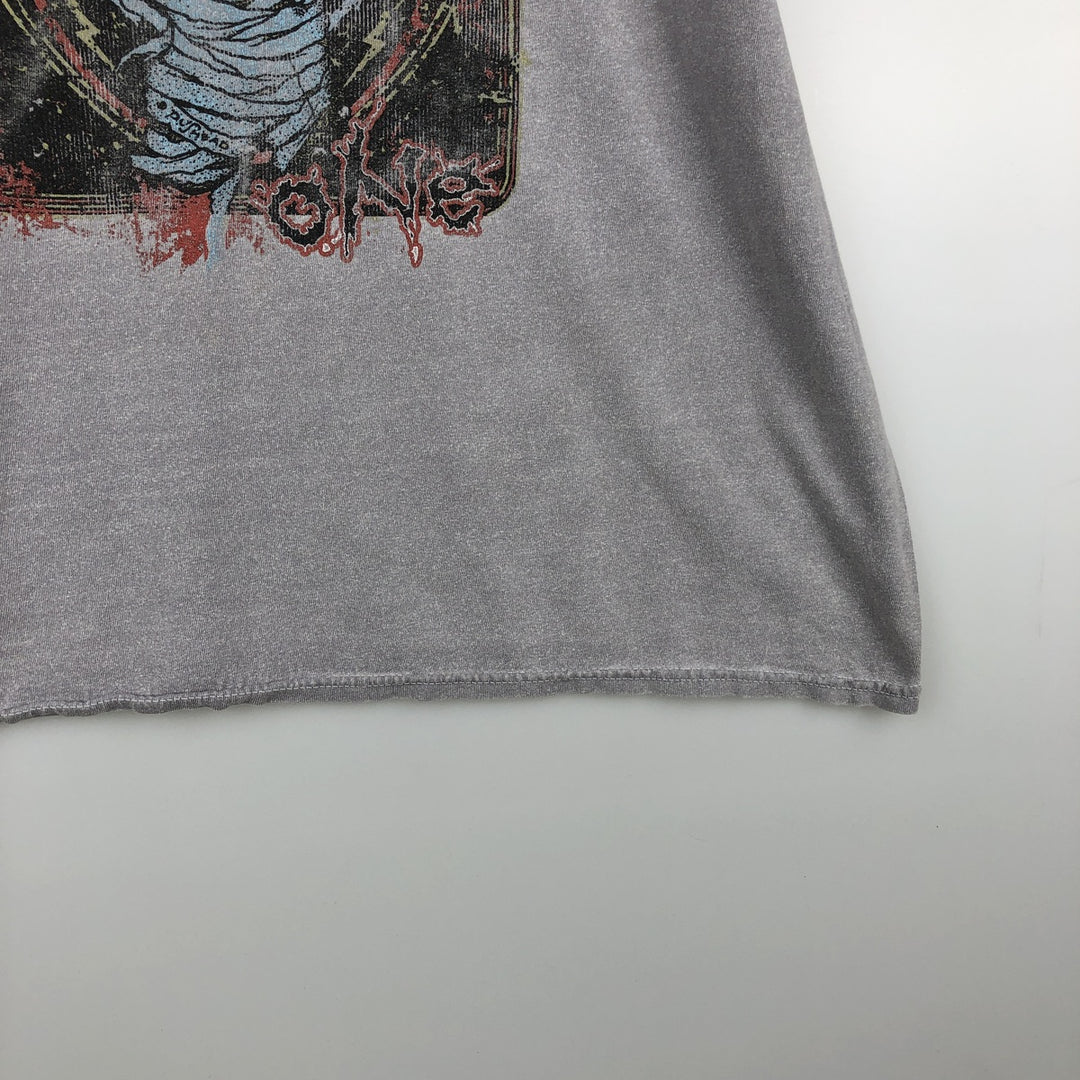 METALLICA Skull Pattern Band T-shirt, Band Tee, Men's XL size unclear gray type Vintage Second Hand
