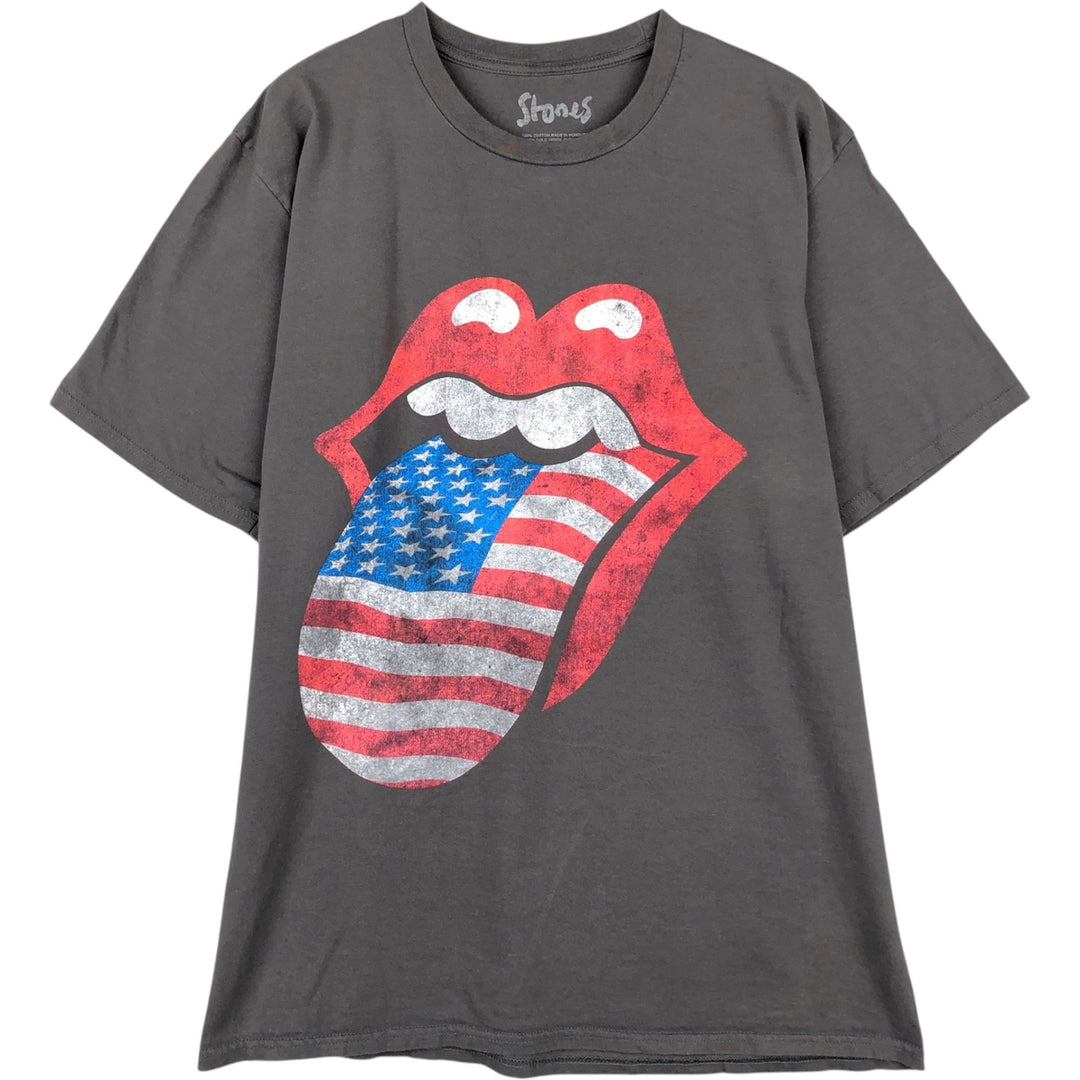 The Rolling Stones Band T-shirt, Band T, Men's L size cotton gray type Vintage Second Hand