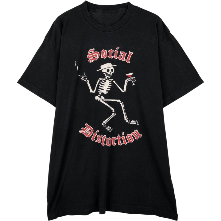 Social Distortion Skull Pattern Band T-Shirt (Men's XL equivalent) unclear black type Vintage Second Hand
