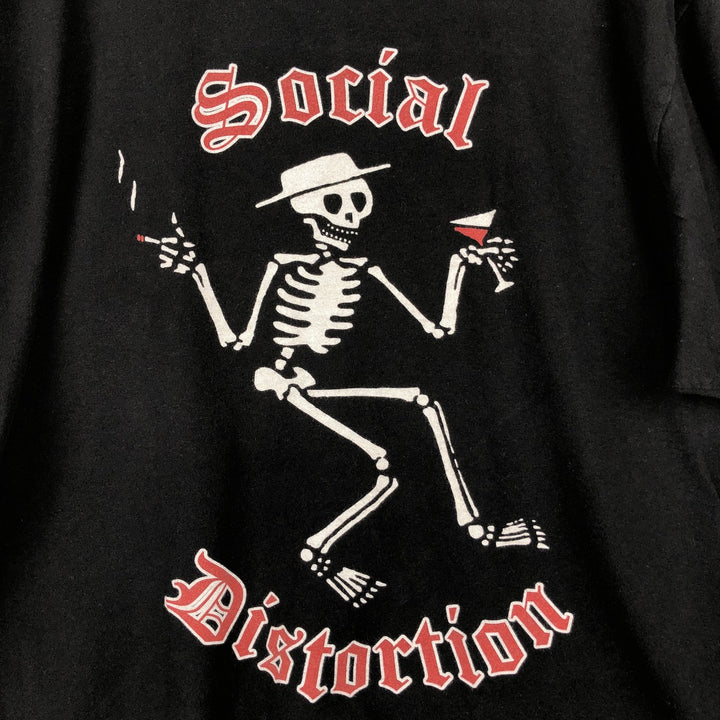 Social Distortion Skull Pattern Band T-Shirt (Men's XL equivalent) unclear black type Vintage Second Hand