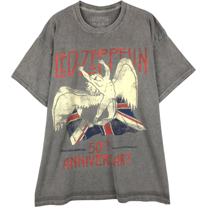 Led Zeppelin Band T-shirt, Band T, Men's L size cotton gray type Vintage Second Hand