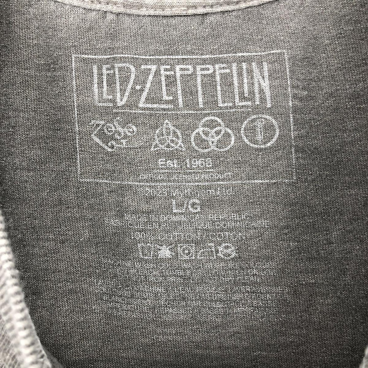 Led Zeppelin Band T-shirt, Band T, Men's L size cotton gray type Vintage Second Hand