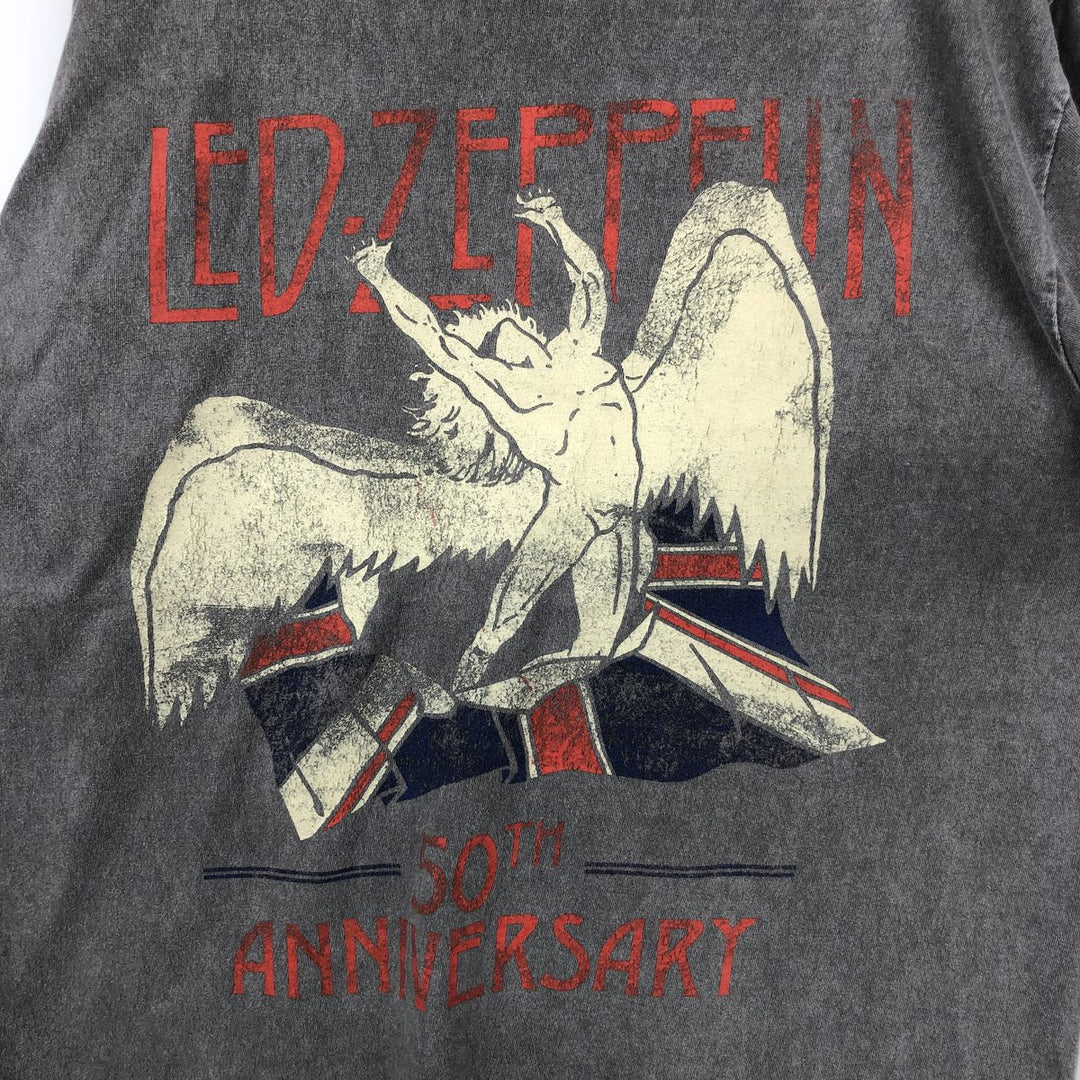 Led Zeppelin Band T-shirt, Band T, Men's L size cotton gray type Vintage Second Hand