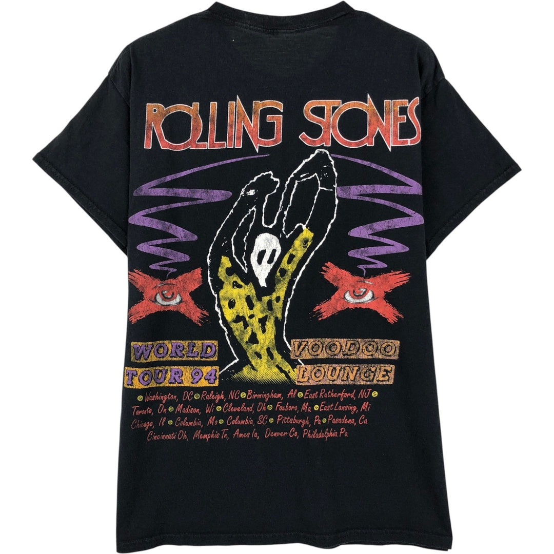 The Rolling Stones Band T-shirt, Men's M size cotton black type Vintage Second Hand