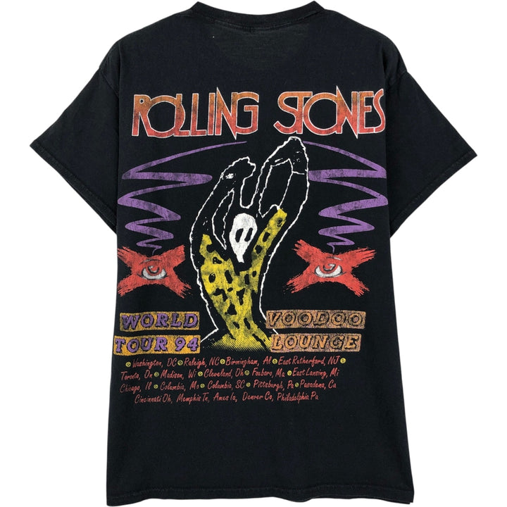 The Rolling Stones Band T-shirt, Men's M size cotton black type Vintage Second Hand