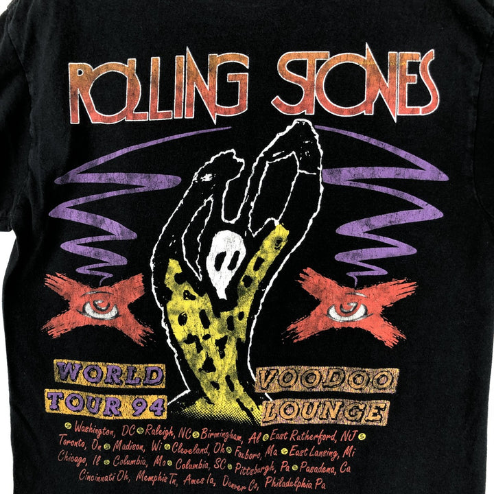 The Rolling Stones Band T-shirt, Men's M size cotton black type Vintage Second Hand