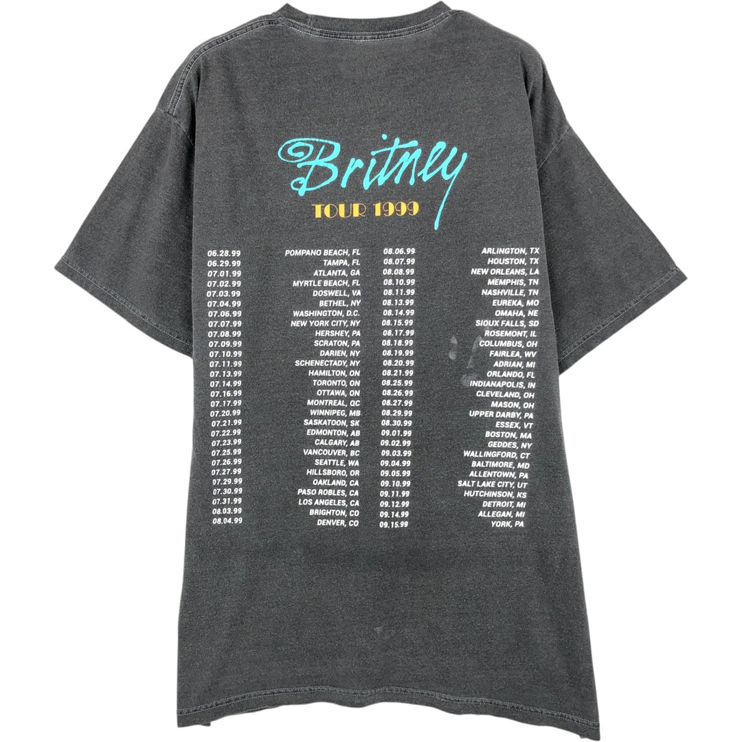 BRITNEY SPEARS Britney Spears Band T-shirt Band T Men's L size cotton Charcoal Vintage Second Hand