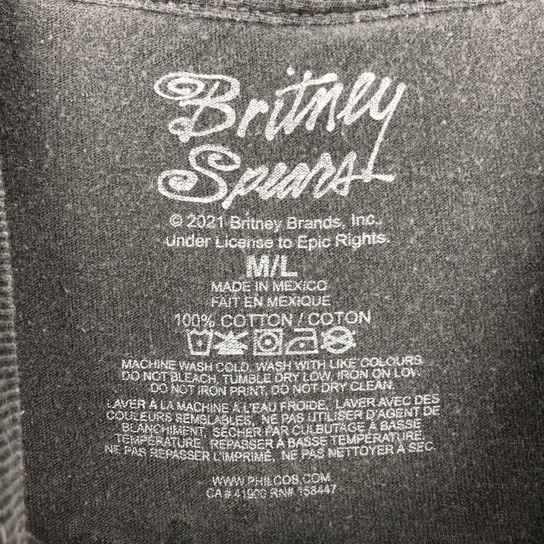 BRITNEY SPEARS Britney Spears Band T-shirt Band T Men's L size cotton Charcoal Vintage Second Hand