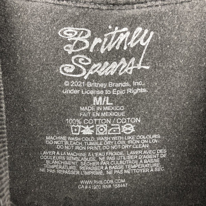 BRITNEY SPEARS Britney Spears Band T-shirt Band T Men's L size cotton Charcoal Vintage Second Hand