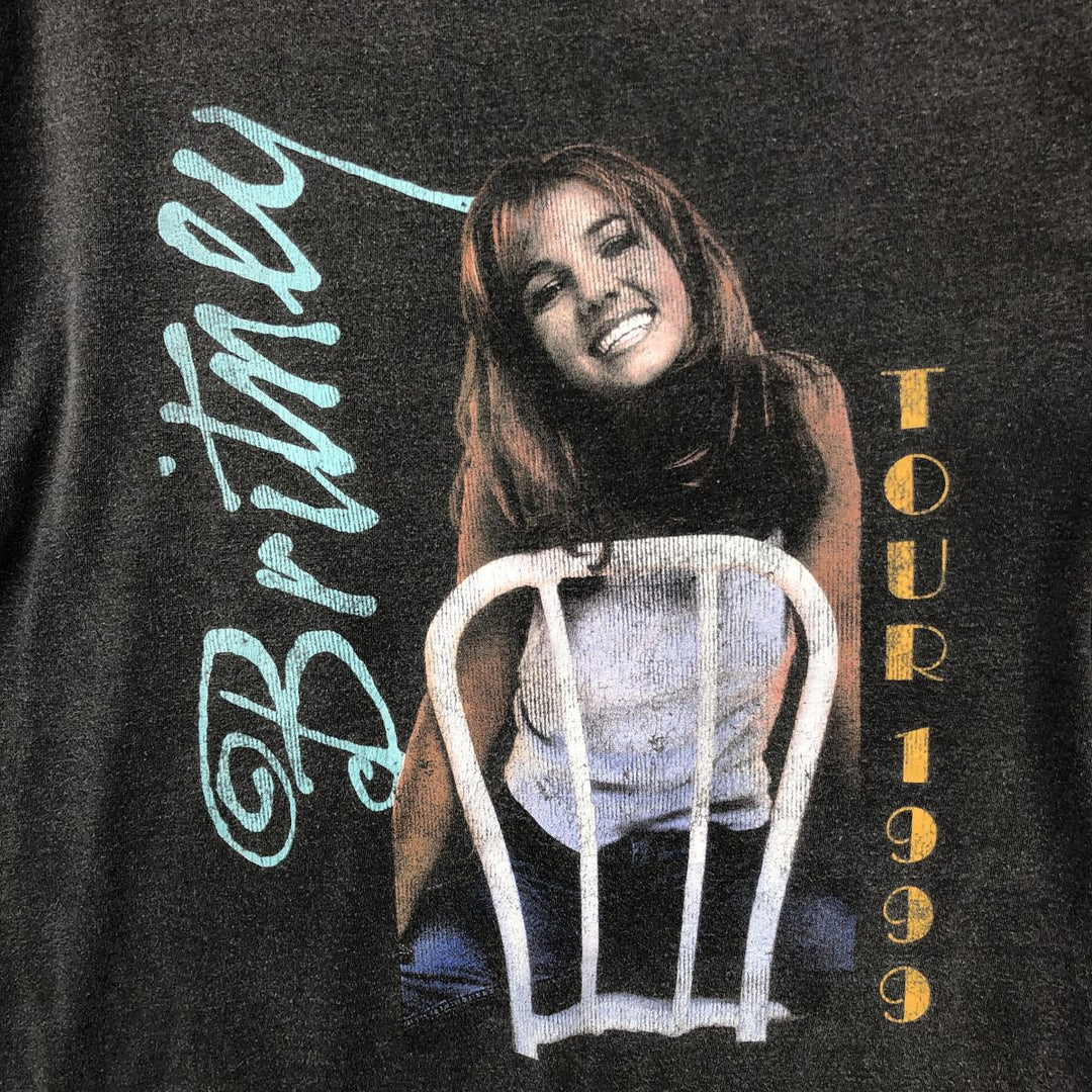 BRITNEY SPEARS Britney Spears Band T-shirt Band T Men's L size cotton Charcoal Vintage Second Hand