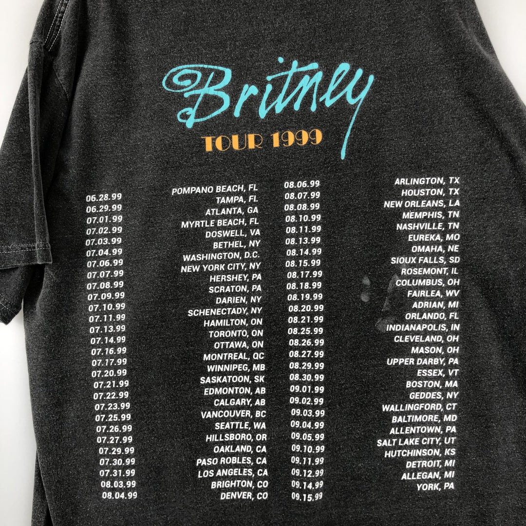 BRITNEY SPEARS Britney Spears Band T-shirt Band T Men's L size cotton Charcoal Vintage Second Hand