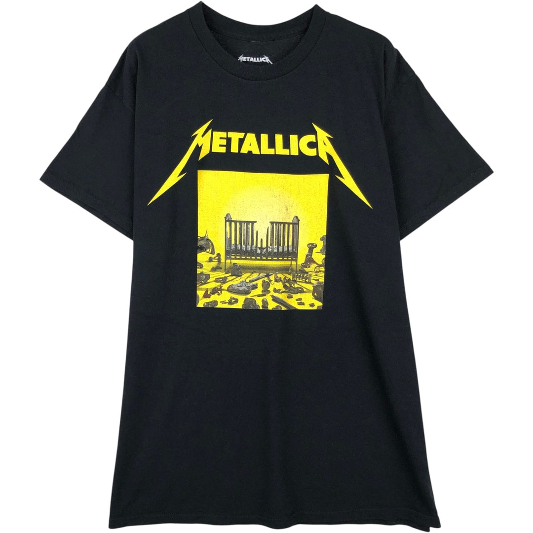 METALLICA Metallica Band T-shirt Band T Men's L size cotton black type Vintage Second Hand