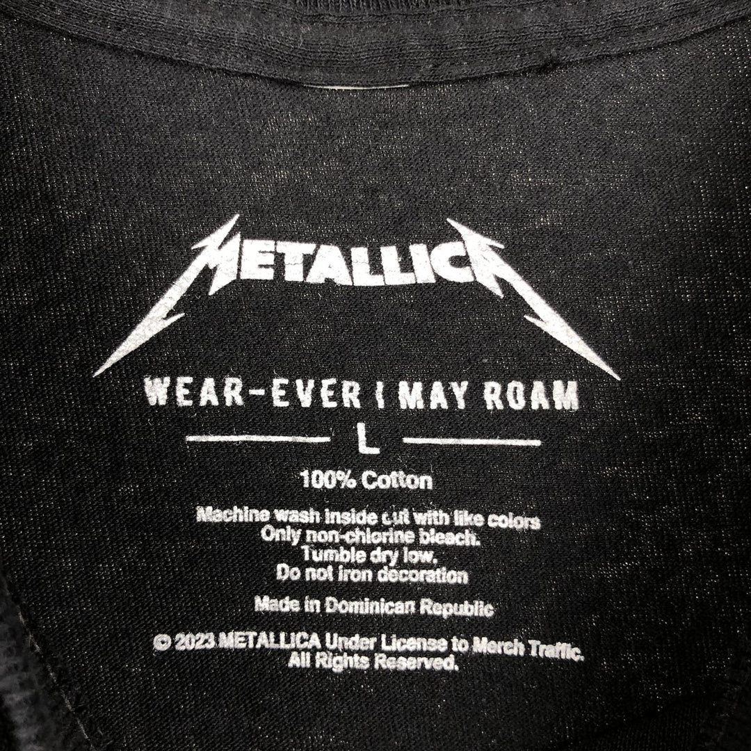 METALLICA Metallica Band T-shirt Band T Men's L size cotton black type Vintage Second Hand