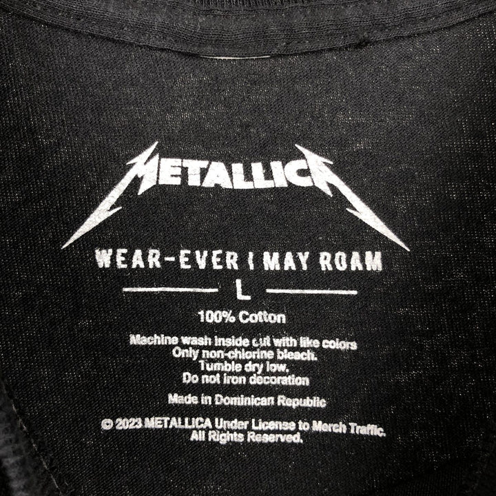 METALLICA Metallica Band T-shirt Band T Men's L size cotton black type Vintage Second Hand