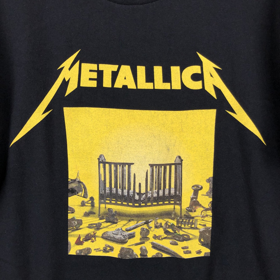 METALLICA Metallica Band T-shirt Band T Men's L size cotton black type Vintage Second Hand