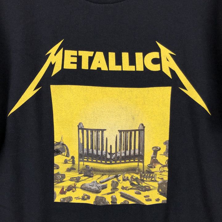 METALLICA Metallica Band T-shirt Band T Men's L size cotton black type Vintage Second Hand