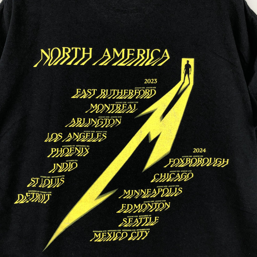 METALLICA Metallica Band T-shirt Band T Men's L size cotton black type Vintage Second Hand