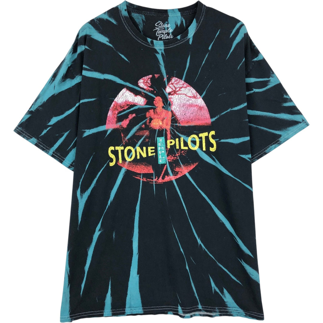 STONE TEMPLE PILOTS Tie-dye Pattern Band T-shirt (Men's XL equivalent) cotton black type Vintage Second Hand