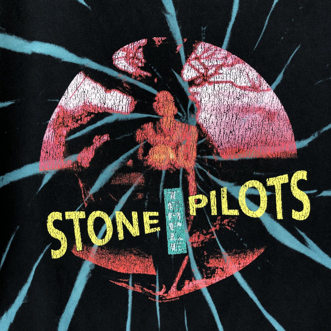 STONE TEMPLE PILOTS Tie-dye Pattern Band T-shirt (Men's XL equivalent) cotton black type Vintage Second Hand