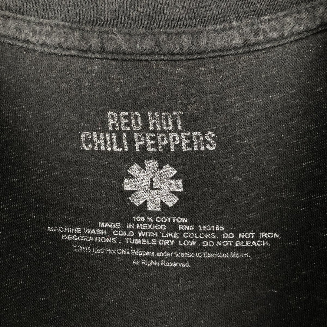 RED HOT CHILI PEPPERS Red Hot Chili Peppers Band T-shirt Band T Men's L size cotton black type Vintage Second Hand