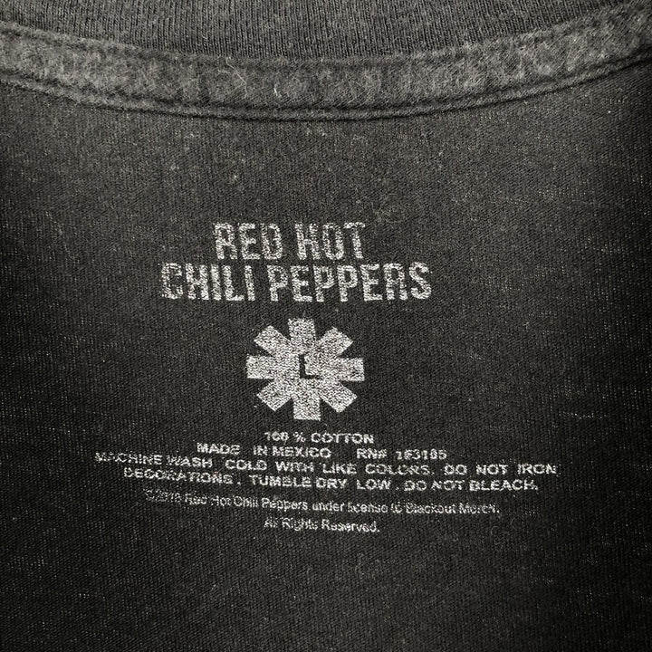 RED HOT CHILI PEPPERS Red Hot Chili Peppers Band T-shirt Band T Men's L size cotton black type Vintage Second Hand