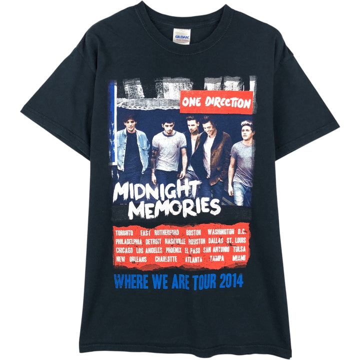 Gildan GILDAN ONE DIRECTION One Direction Band T-shirt Band Tee Men's M equivalent cotton black type Vintage Second Hand