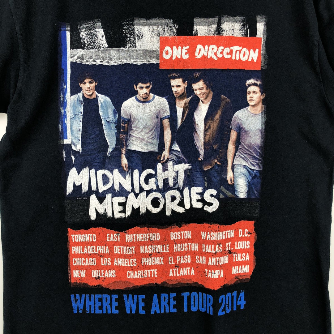 Gildan GILDAN ONE DIRECTION One Direction Band T-shirt Band Tee Men's M equivalent cotton black type Vintage Second Hand
