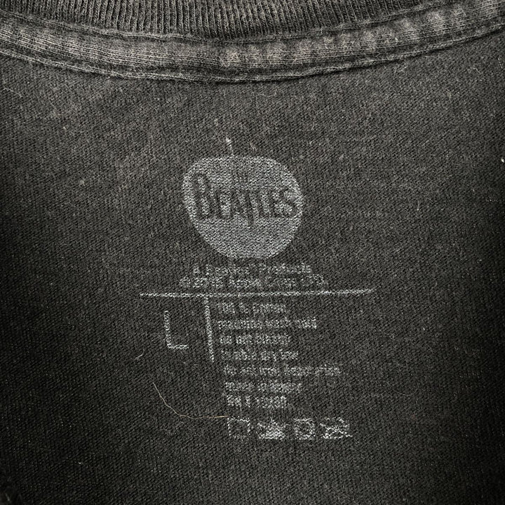 THE BEATLES Band T-shirt, Men's L size unclear black type Vintage Second Hand