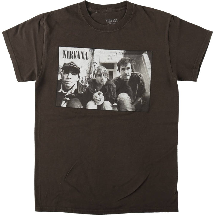NIRVANA Nirvana Band T-shirt Band T Men's S size cotton brown type Vintage Second Hand