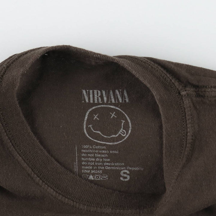 NIRVANA Nirvana Band T-shirt Band T Men's S size cotton brown type Vintage Second Hand