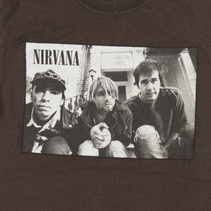 NIRVANA Nirvana Band T-shirt Band T Men's S size cotton brown type Vintage Second Hand