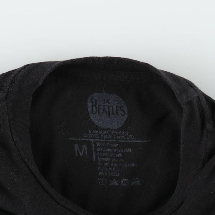 THE BEATLES Band T-shirt, Men's M size cotton black type Vintage Second Hand