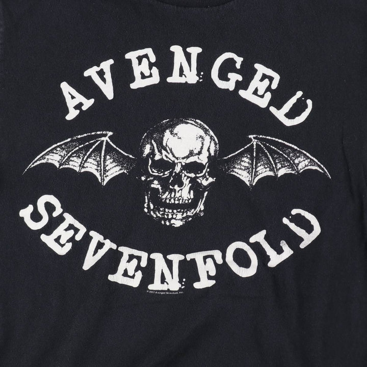 AVENGED SEVENFOLD Skull Wing Band T-Shirt (Men's XL equivalent) unclear black type Vintage Second Hand