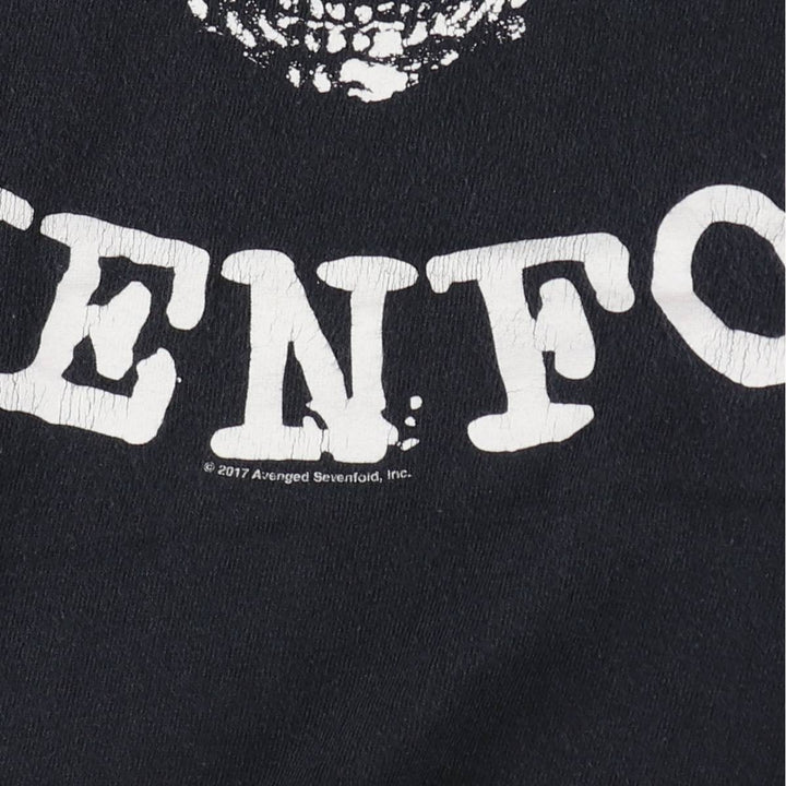 AVENGED SEVENFOLD Skull Wing Band T-Shirt (Men's XL equivalent) unclear black type Vintage Second Hand