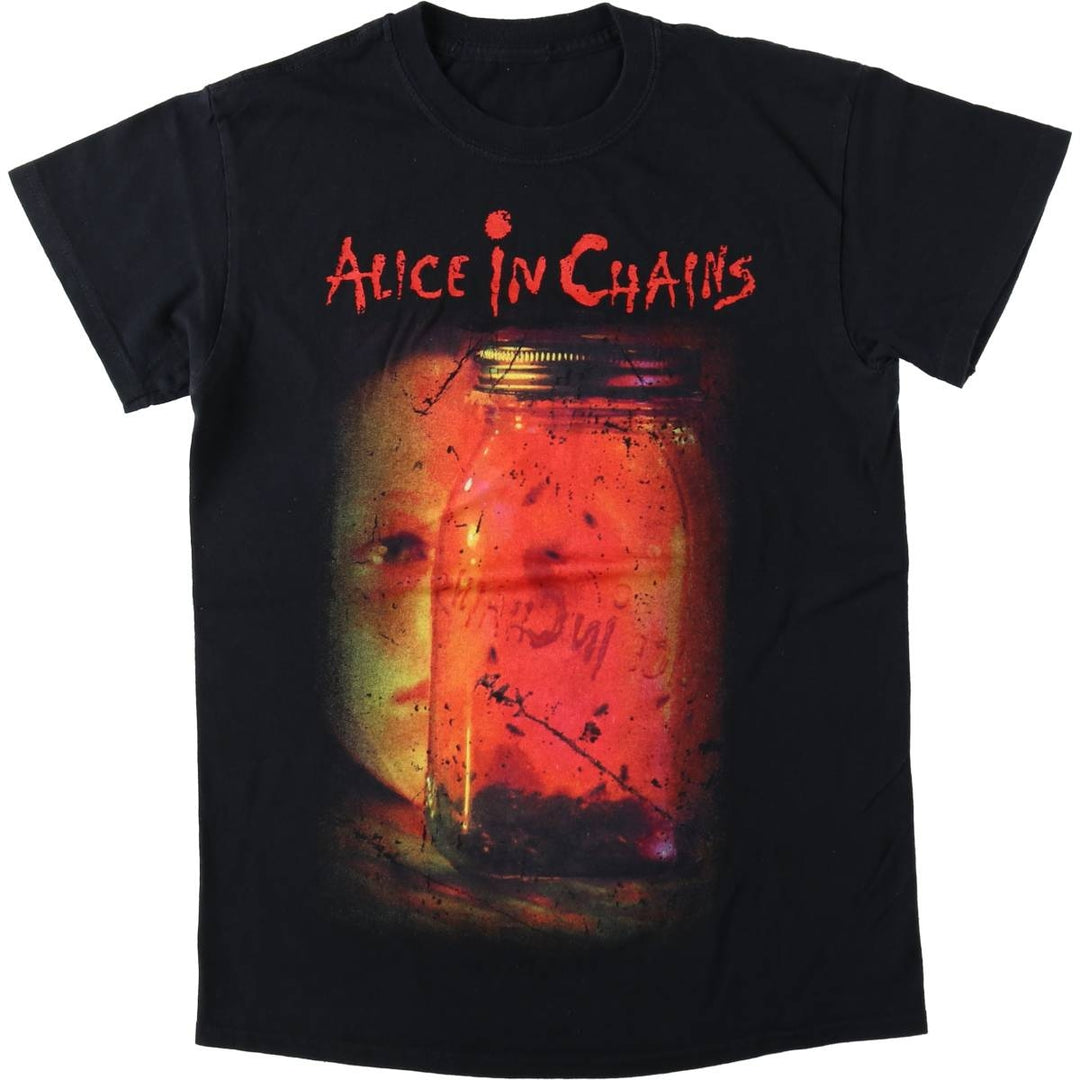 ALICE IN CHAINS band T-shirt, men's size XL unclear black type Vintage Second Hand