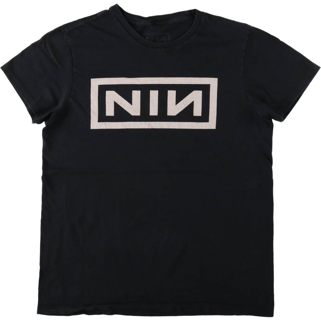 NINE INCHI NAILS Band T-shirt (Men's size L) cotton black type Vintage Second Hand