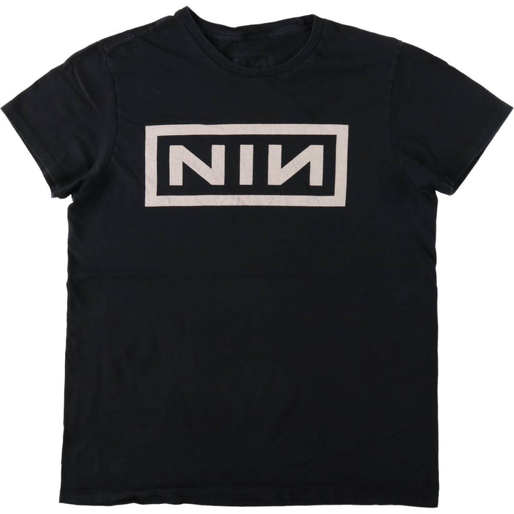 NINE INCHI NAILS Band T-shirt (Men's size L) cotton black type Vintage Second Hand