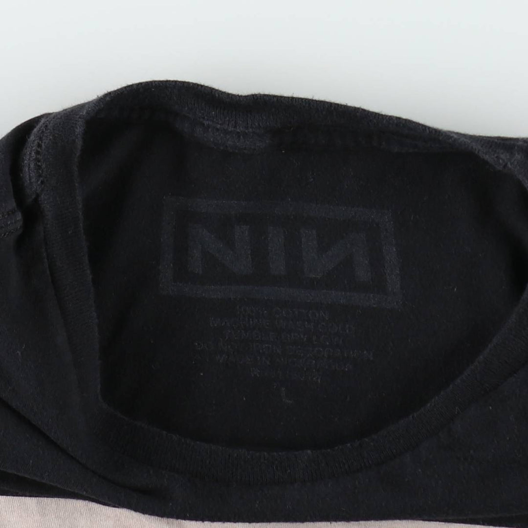 NINE INCHI NAILS Band T-shirt (Men's size L) cotton black type Vintage Second Hand