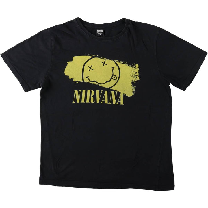 NIRVANA Nirvana Band T-shirt, Band T, Men's M size cotton black type Vintage Second Hand