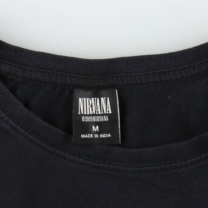 NIRVANA Nirvana Band T-shirt, Band T, Men's M size cotton black type Vintage Second Hand