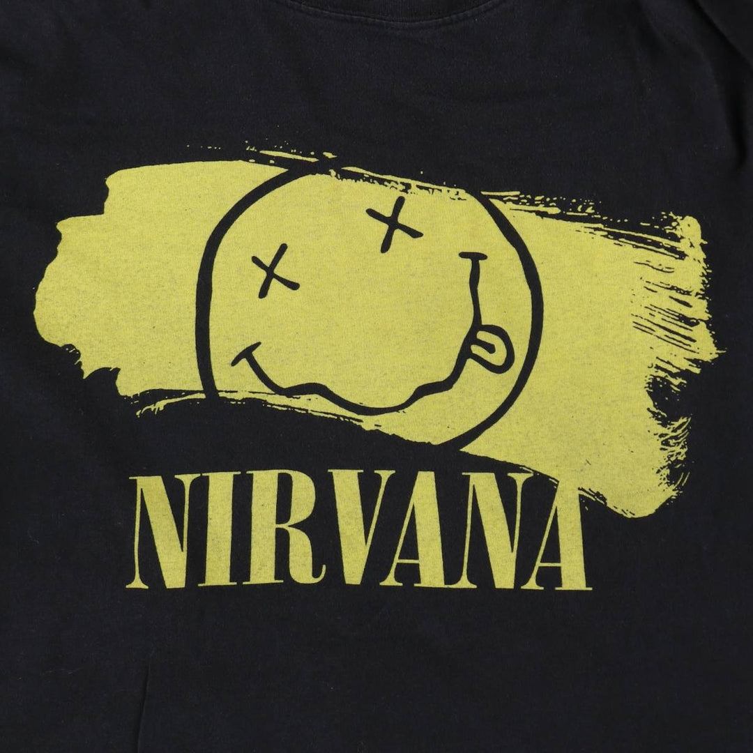 NIRVANA Nirvana Band T-shirt, Band T, Men's M size cotton black type Vintage Second Hand
