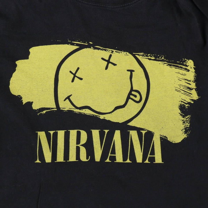 NIRVANA Nirvana Band T-shirt, Band T, Men's M size cotton black type Vintage Second Hand