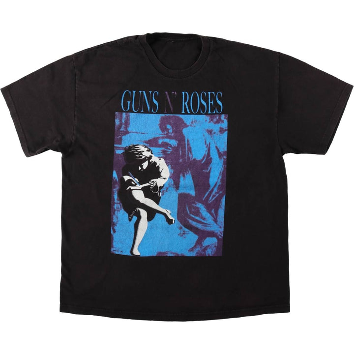 GUNS N' ROSES Guns N' Roses Band T-Shirt Band Tee Men's XL unclear black type Vintage Second Hand